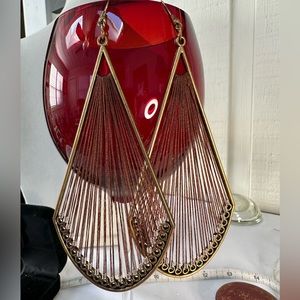 Long ultra chic boho thread bead dangle earrings